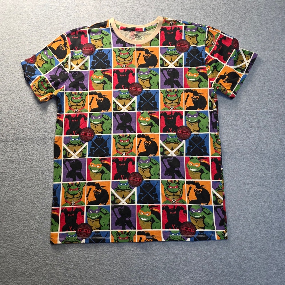 TMNT Teenage Mutant Ninja Turtles AOP Shirt Mens Large Graphic Tee Nickelodeon